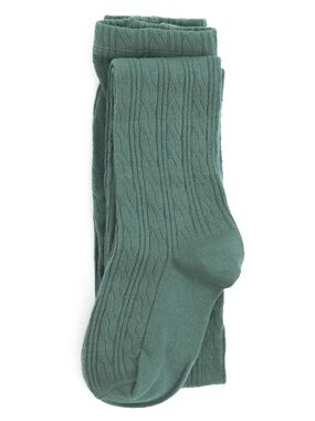 Little Stocking Co Cable Knit Tights - spruce